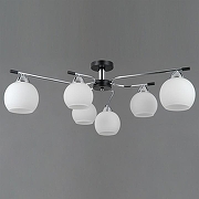 Люстра ILLUMICO LIBRA IL0638-6CSQ-24 CR BK LIBRA цвет плафона/подвески Белый, цвет арматуры Хром, Черный-1