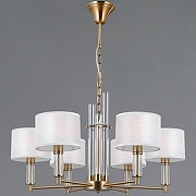 Люстра ILLUMICO GENOA IL0755-6PSQ-25 BRASS GENOA цвет плафона/подвески Белый, цвет арматуры Бронза
