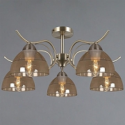 Люстра на штанге ILLUMICO AREZZO IL0733-5CSQ-25 AB AREZZO цвет плафона/подвески Тонированный, цвет арматуры Бронза