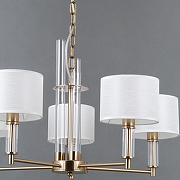 Люстра ILLUMICO GENOA IL0755-5PSQ-25 BRASS GENOA цвет плафона/подвески Белый, цвет арматуры Бронза-1