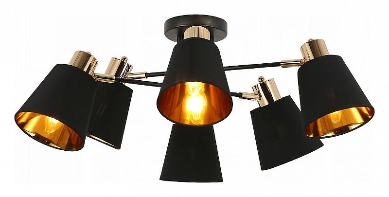 Люстра на штанге ILLUMICO Abelie IL6116-6COU-79 BK GD Abelie 