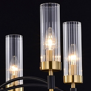 Люстра на штанге ILLUMICO BRASS TUBO IL5177-6PLS-29 BRASS TUBO цвет плафона/подвески Прозрачный, цвет арматуры Бронза, Черный-2