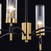 Люстра на штанге ILLUMICO BRASS TUBO IL5177-6PLS-29 BRASS TUBO цвет плафона/подвески Прозрачный, цвет арматуры Бронза, Черный-3