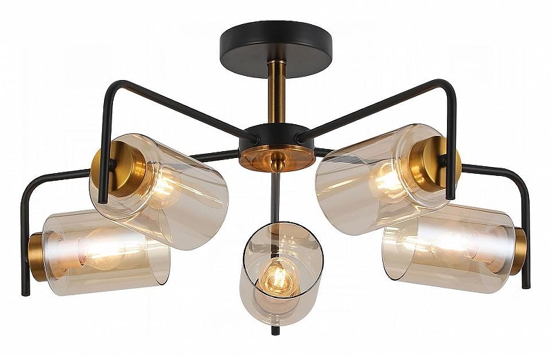 Люстра на штанге ILLUMICO IL8248-5COU-79 BK GD 