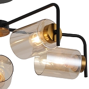 Люстра на штанге ILLUMICO IL8248-5COU-79 BK GD цвет плафона/подвески Коричневый, цвет арматуры Золото, Черный-2