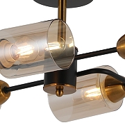 Люстра на штанге ILLUMICO IL8243-4COU-79 BK BR цвет плафона/подвески Коричневый, цвет арматуры Коричневый, Черный-1