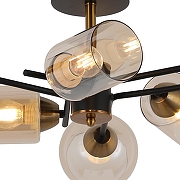 Люстра на штанге ILLUMICO IL8243-6COU-79 BK GD цвет плафона/подвески Коричневый, цвет арматуры Золото, Черный-1