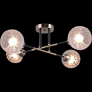 Люстра на штанге ILLUMICO IL9573-4CSQ-79 BK AB цвет плафона/подвески Белый, Прозрачный, цвет арматуры Бронза, Черный