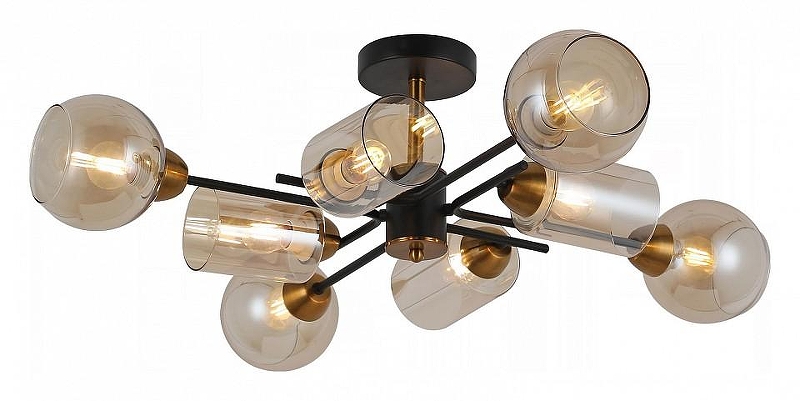Люстра на штанге ILLUMICO IL8243-8COU-79 BK GD 