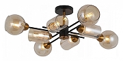 Люстра на штанге ILLUMICO IL8243-8COU-79 BK GD цвет плафона/подвески Коричневый, цвет арматуры Золото, Черный