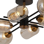 Люстра на штанге ILLUMICO IL8243-8COU-79 BK GD цвет плафона/подвески Коричневый, цвет арматуры Золото, Черный-1