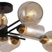 Люстра на штанге ILLUMICO IL8243-8COU-79 BK GD цвет плафона/подвески Коричневый, цвет арматуры Золото, Черный-2