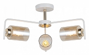 Люстра на штанге ILLUMICO IL8248-3COU-79 WH GD цвет плафона/подвески Коричневый, цвет арматуры Белый, Золото