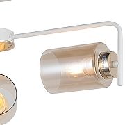 Люстра на штанге ILLUMICO IL8248-3COU-79 WH GD цвет плафона/подвески Коричневый, цвет арматуры Белый, Золото-2