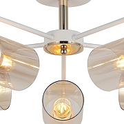 Люстра на штанге ILLUMICO IL8248-5COU-79 WH GD цвет плафона/подвески Коричневый, цвет арматуры Белый, Золото-1