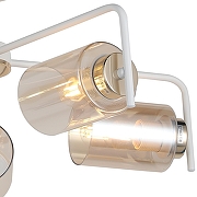 Люстра на штанге ILLUMICO IL8248-5COU-79 WH GD цвет плафона/подвески Коричневый, цвет арматуры Белый, Золото-2