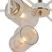 Люстра на штанге ILLUMICO IL8248-6COU-79 WH GD цвет плафона/подвески Коричневый, цвет арматуры Белый, Золото-1