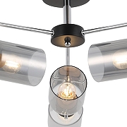 Люстра на штанге ILLUMICO IL8249-6COU-79 BK CR цвет плафона/подвески Черный, цвет арматуры Хром, Черный-1