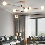 Люстра на штанге Imperiumloft JESI JESI01 цвет плафона/подвески Белый, цвет арматуры Золото-4