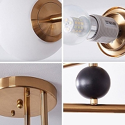 Люстра на штанге Imperiumloft JESI JESI01 цвет плафона/подвески Белый, цвет арматуры Золото-5