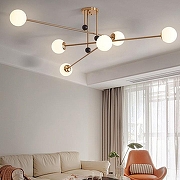 Люстра на штанге Imperiumloft JESI JESI01 цвет плафона/подвески Белый, цвет арматуры Золото-7