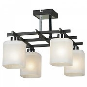 Люстра на штанге Lussole Costanzo LSL-9007-04 цвет плафона/подвески Белый, цвет арматуры Коричневый, Хром-1