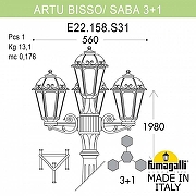 Фонарный столб Fumagalli Saba K22.158.S31.AYF1R цвет плафона/подвески Опал, цвет арматуры Черный-5