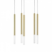 Люстра Lightstar Tubo L5T747143 цвет плафона/подвески Белый, Золото, цвет арматуры Золото-1
