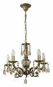Люстра Abrasax Sylvia L.8110-5BR цвет плафона/подвески Янтарный, цвет арматуры Бронза, Янтарный-1