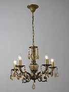 Люстра Abrasax Sylvia L.8110-5BR цвет плафона/подвески Янтарный, цвет арматуры Бронза, Янтарный-2