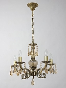 Люстра Abrasax Sylvia L.8110-5BR цвет плафона/подвески Янтарный, цвет арматуры Бронза, Янтарный-3