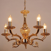 Люстра Abrasax Sylvia L.8110-5GO цвет плафона/подвески Янтарный, цвет арматуры Золото, Янтарный