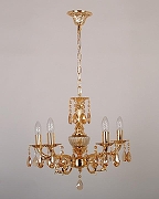 Люстра Abrasax Sylvia L.8110-5GO цвет плафона/подвески Янтарный, цвет арматуры Золото, Янтарный-2