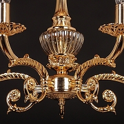 Люстра Abrasax Sylvia L.8110-5GO цвет плафона/подвески Янтарный, цвет арматуры Золото, Янтарный-3