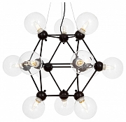 Люстра LUMINA DECO Zodiak LDP 160N-12 BK+PR цвет плафона/подвески Прозрачный, цвет арматуры Черный