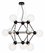 Люстра LUMINA DECO Zodiak LDP 160N-12 BK+PR цвет плафона/подвески Прозрачный, цвет арматуры Черный-1