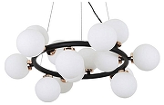 Люстра LUMINA DECO Marsiada LDP 6033-15 BK+MD цвет плафона/подвески Белый, цвет арматуры Бронза, Черный