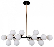 Люстра на штанге LUMINA DECO Marsiada LDP 6033-16 BK+MD цвет плафона/подвески Белый, цвет арматуры Бронза, Черный