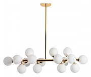 Люстра на штанге LUMINA DECO Marsiada LDP 6033-16 GD цвет плафона/подвески Белый, цвет арматуры Золото