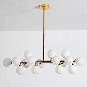 Люстра на штанге LUMINA DECO Marsiada LDP 6033-16 GD цвет плафона/подвески Белый, цвет арматуры Золото-1