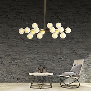 Люстра на штанге LUMINA DECO Marsiada LDP 6033-16 GD цвет плафона/подвески Белый, цвет арматуры Золото-2