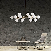 Люстра на штанге LUMINA DECO Marsiada LDP 6033-16 GD цвет плафона/подвески Белый, цвет арматуры Золото-3