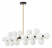 Люстра на штанге LUMINA DECO MARSIADA LDP 6033-24 BK+GD цвет плафона/подвески Белый, цвет арматуры Золото, Черный