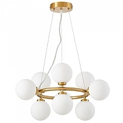 Люстра LUMINA DECO MARSIADA LDP 6033-9 MD цвет плафона/подвески Белый, цвет арматуры Латунь-1