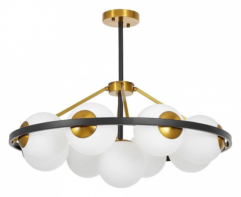 Люстра на штанге LUMINA DECO Donzano LDP 8034-9 BK+WT 