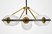 Люстра на штанге LUMINA DECO Donzano LDP 8034-9 BK+WT цвет плафона/подвески Белый, цвет арматуры Бронза, Черный-2