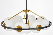 Люстра на штанге LUMINA DECO Donzano LDP 8034-9 BK+WT цвет плафона/подвески Белый, цвет арматуры Бронза, Черный-3