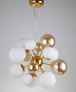 Люстра LUMINA DECO Galaksida LDP 8565-10/16 GD+TEA цвет плафона/подвески Белый, Оранжевый, цвет арматуры Золото-2