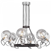 Люстра LUMINA DECO MARSEO LDP 9110-6 BK+CHR цвет плафона/подвески Серый, цвет арматуры Серебро, Черный-1