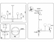 Люстра на штанге Ambrella Light LH LH53019 цвет плафона/подвески Белый, цвет арматуры Латунь-7